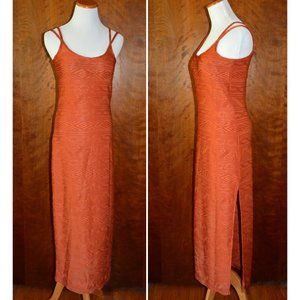 Vintage Newport News Persimmon Stretch Double Spaghetti Strap Full Length